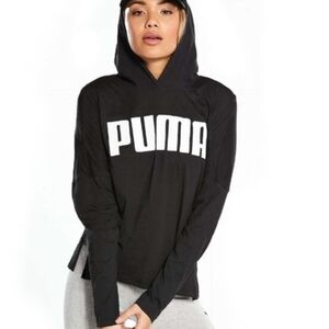 PUMA Women's Black Sweatshirt with White Logo